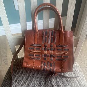Patricia Nash Handwoven Leather Purse in Brown